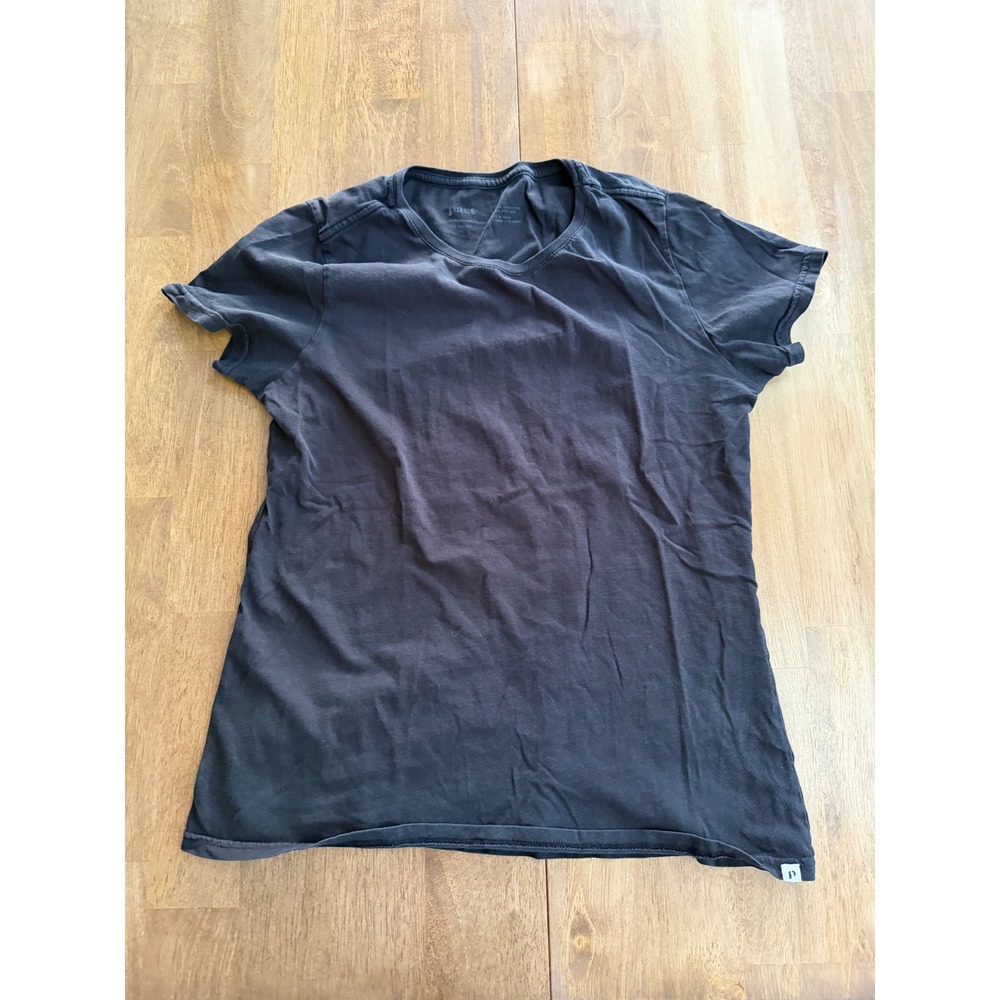 Pact Organic Cotton Short Sleeve Crew Neck Tee Charcoal Black Small